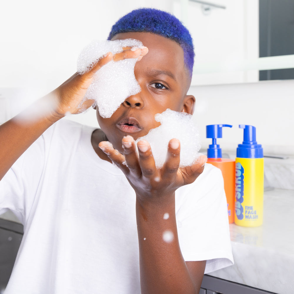 Tween Boy Using JB SKRUB Face Wash